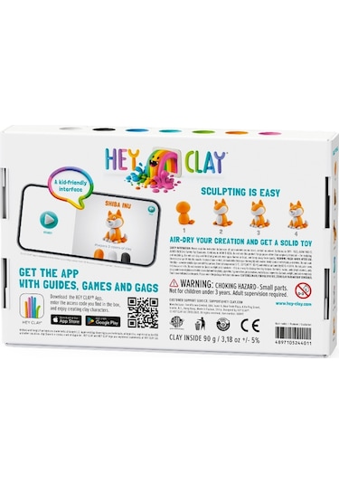 Hey Clay Hava İle Kuruyan Kil 6'lı Kutu - Köpek Hikayesi Spitz, Shiba Inu, Pug