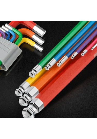 Tongxida 9 Parça Kollu Crv Çelik Somun Anahtarı Seti - Renkli, Anti-korozif, Çok Amaçlı Profesyonel Kullanım