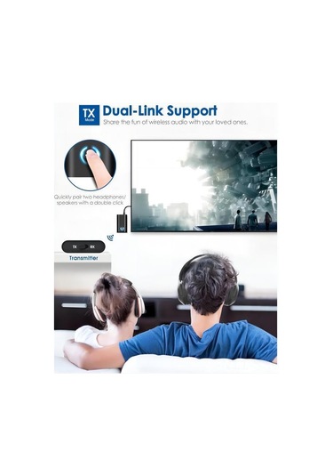Springsun Kablosuz Bluetooth 5.0 Alıcı & Verici - Tv, Pc, Araç İçin Çift Bağlantılı 3.5mm Kulaklık Adaptörü