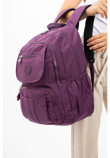 Ultra Hafif Çok Cepli Su Geçirmez Sırt Çantası Mor Model: 571-2e - Mor