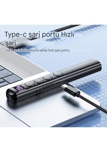 Global S7 Pointer Dijital Led Ekran Şarj Edilebilir Lazer Sunum Kalemi