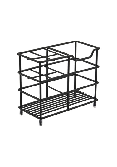 Xurunkeji Paslanmaz Çelik Diş Fırçası Tutucu, Elektrikli Diş Fırçası İçin Çok İşlevli Banyo Diş Macunu Tutucu Standı, Siyah Siyah