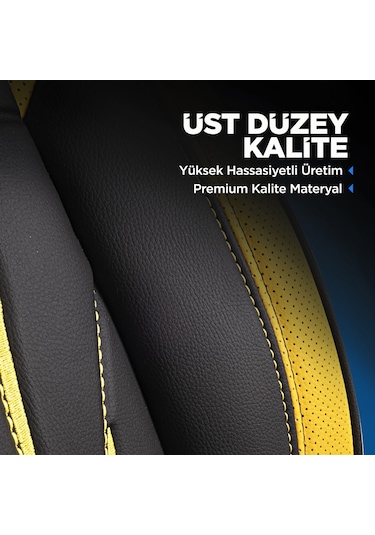 Panda Pars Serisi Deri Oto Koltuk Kılıfı - Sarı