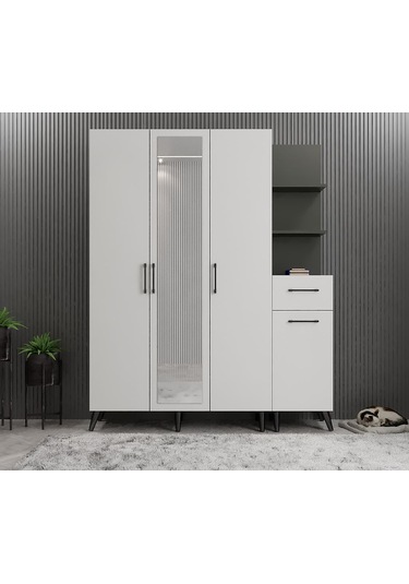 Açelya Portmanto Vestiyer Ayakkabılık Fb - M3 Montaj Dahil 160 Cm