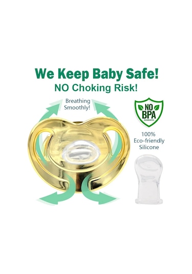 Emzik Tutucu Bling Bpa  Silikon Lüks Emzik Ve Ler İçin Kafa Kahverengi Kahverengi