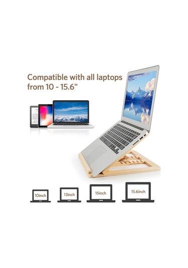 Willowhaven Ahşap Renk Katlanır A Tipi Dizüstü Bilgisayar Standı Soğutucu Sistem Ergonomik