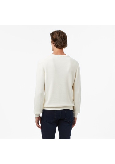Nautica Erkek Krem Classic Fit Kazak Düz S57212t Krem