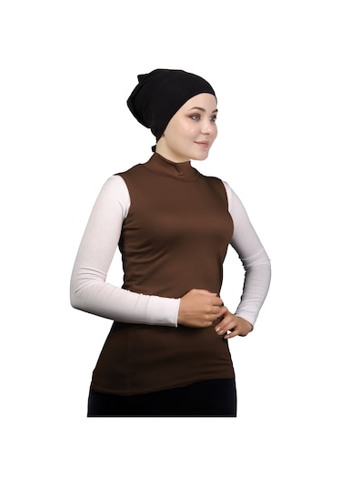 Kolsuz Balıkçı Yakalı Organik Kadın Body Çikolata