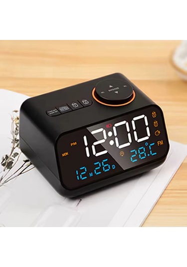 Shopytech Fm Radyo Dijital Çalar Saat Led Ekranlı Masa Saati Sıcaklık Nem Göstergesi 2 Usb Şarj Çıkı Beyaz