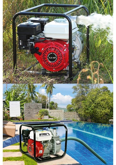 Staxx Power St20P 2 Parmak Benzinli Su Pompası Motopump 7.5Hp