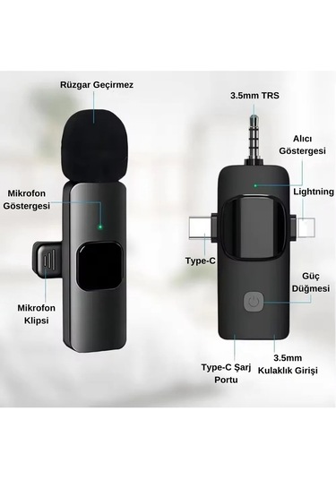 Platoon Pl-2452 2 Adet Type-c, Lightning, Aux Girişli Mini Yaka M