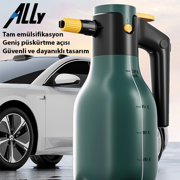 Ally 2l Yüksek Basınçlı Şarjlı Köpük Makinası Oto Yıkama Pompası Köpük Püskürtücü