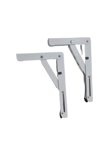 Şen Metal Mandallı Katlanabilir Masa Konsolu Beyaz 30cm 1çift Beyaz