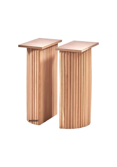 Masifart Dativus Yarım Ay Ptt Ayak 2 Li Cilasız Ham Ahşap