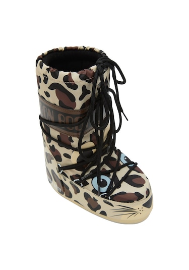 V010 Leopard Bot Kız Çocuk 80d3400300 Moon Boot Icon Junior Animal Boots Çok Renkli