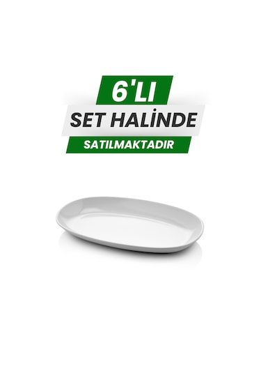 Alezy 605 Göreme Melamin Termostar Oval Kayık Tabak 15x9 Cm Beyaz