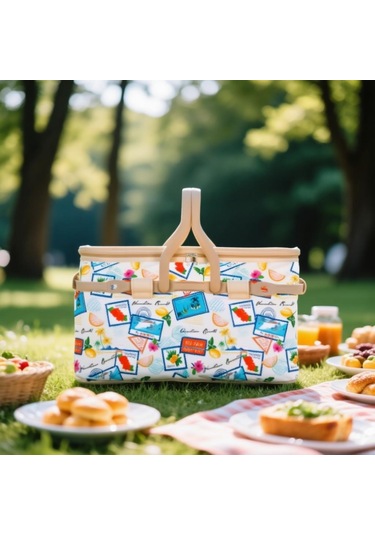 25 Lt Piknik Sepeti 1072 Picnic Bag Çok Renkli