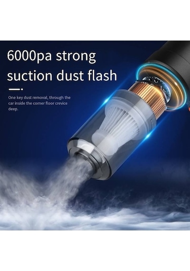 Tongxida Yt-m2037 6000pa 2-in-1 Araç Akülü Süpürge Siyah Siyah