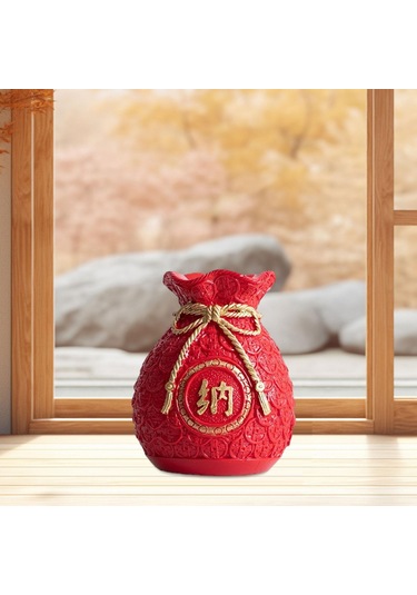 Suntek Çin Yeni Yılı Feng Shui Nimet Çantası Vazo Kırmızı