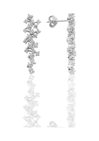 Gümüş Rodyumlu Pırlanta Modeli Su Yolu Gümüş Takım. (536822240)