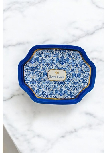 Lisbon Desenli Sekizgen Metal Tepsi, 27,8 X 33,2 Cm Desenli