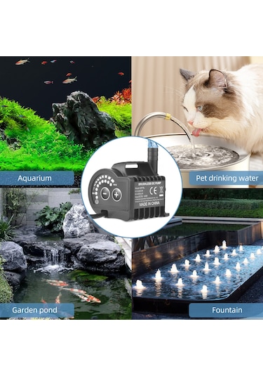 Yaozixa 5v Usb Mini Su Şarjlı Pompa, 8 Vites Hız Ayarlı, 600l/h Akış, 2.2m Yükseklik, Sünger Tabanlı, Akvaryum/baraj/evcil Hayvan İçme Suyu Uygun