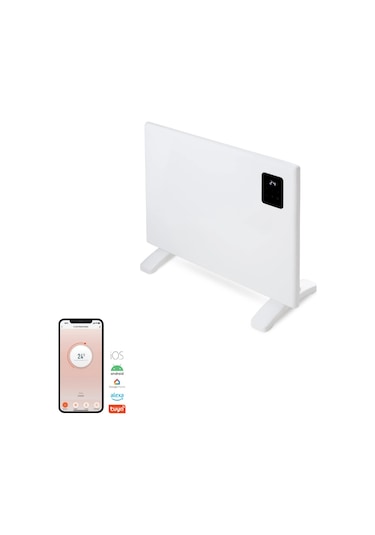 Elektrikli Wifi Konvektör Panel Isıtıcı 1000 W Beyaz