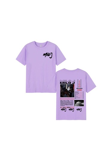 Dshztooma Rapçi Milo J166 Albümü T-shirt Erkek Kadın Hip Hop Pamuk Rahat Kısa Kollufildişi Fildişi