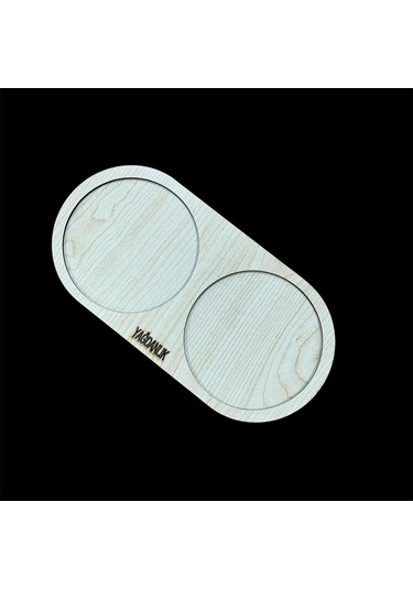 Konak Züccaciye İki Gözlü Ahşap Yağlık Altlığı 25x12.30 Cm