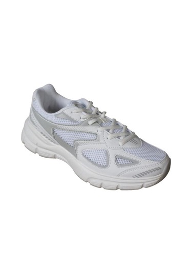 Jump Erkek Beyaz Siyah Kalın Taban Sneaker Spor Ayakkabı Beyaz