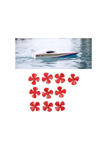 Reedark Xr-149 Kırmızı 4 Kanatlı Plastik Perde, 80mm Çap 2mm Delikli, Dıy Rc Araba Bot Oyuncak Aksesuarı 10 Adet