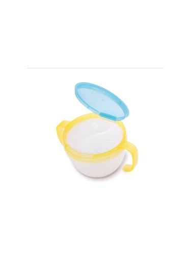 Sones Bebek Atıştırmalıkları Kase Çocuk Çocuk Gıda Saklama Kapları Anti Dökülme 360 Döndürülebilir Bebek Katı Beslenme Tabak Sofra Takımı Bebek Beslenme Malzemeleri Sarı