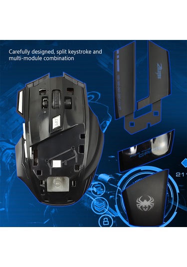 Mufunye Zelotes T-80 Profesyonel Oyuncu Faresi - 7200 Dpı, 7 Tuşlu, Rgb Aydınlatmalı, Usb Kablolu T-80