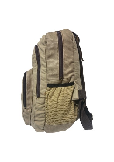 Kaliteli Siyah Vintage Salaş Baskılı Disayn Günlük Gezi Okul Sırt Çantası Revilla Bag 28x38cm Bej - Beyaz