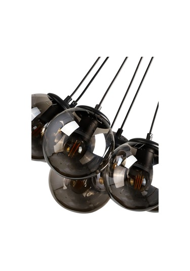 Begüsa Malta 7 Li Avize Siyah Füme Cam Siyah - Füme