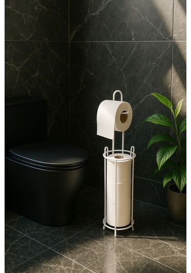 Magic ObjectsAyaklı Yedekli Tuvalet Kağıdı Askısı Beyaz