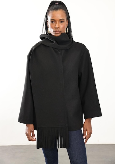 Siyah Atkılı Kaşe Mont D99800 Siyah