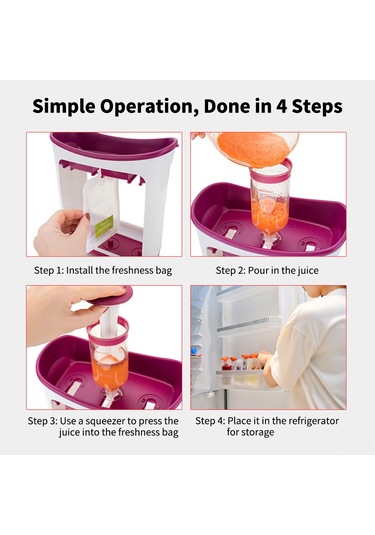 Reedark Yeniden Kullanılabilir Bebek Maması Saklama Çantaları - 10 Adet, Bpa İçermez, Bulaşık Makinesi Ve Dondurucu Uyumlu Kırmızı