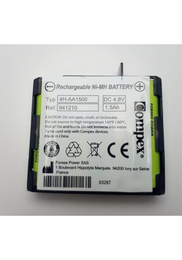 Compex Batarya 1.5 Ah 4.8v - 1 Pakette 4 Adet Soketli Kablolu Ele
