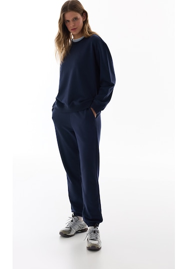 Penti Lacivert Bisiklet Yaka Regular Kesim Pamuklu Sweatshirt