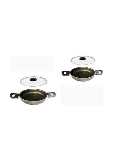 Mehtap Granit Sahan Seti 18 Cm+22 Cm Cam Kapaklı