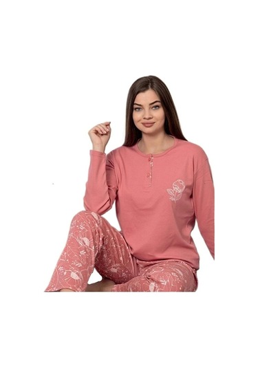 Mina Collection Kadın Pijama Takımı Uzun Kollu Yumuşak Dokulu E Narcc
