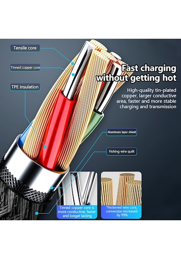 8 Pin 5a Güzellik Dövme Usb Şarj Kablosu, Kablo Uzunluğu: 1m Beyaz