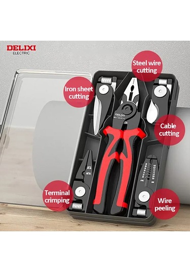 Conventions1 Elektrik 5-in-1 Çok Fonksiyonlu Pense Seti,
