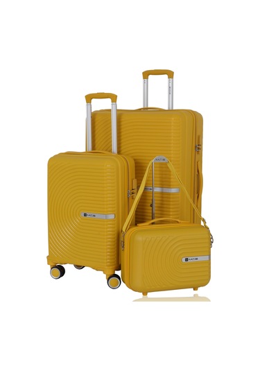 Mçs Polipropilen 3lü Valiz Seti Büyük & Kabin & Makyaj V374 S24sy1000081-set 00012 Sarı