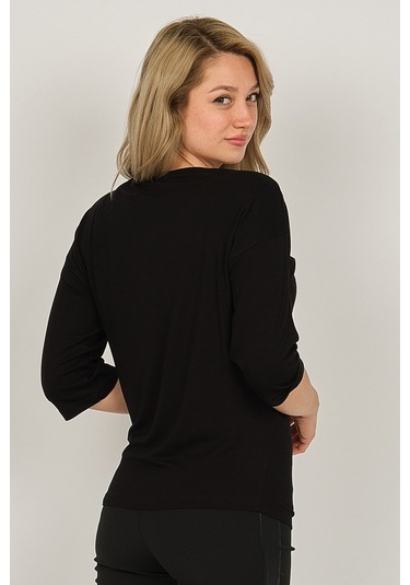 Sistas Kadın Desenli Bluz 6690208 Siyah-Siyah