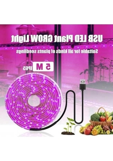 Opulentliving 5 Metre Usb Bitki Büyütme Led Şerit - Tam Spektrum Tohum Yetiştirme Işığı Diğer