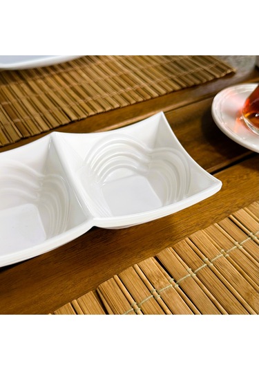 Alezy 524 Göreme Melamin Termostar Ürgüp Üçlü Sosluk 24x8cm Beyaz