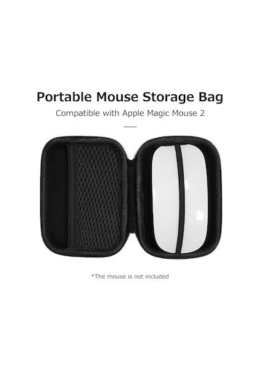 Moveevo Siyah Nilon Mouse Çantası -  Magic Mouse 2 Uyumlu Taşınabilir Depolama Kutuğu Siyah