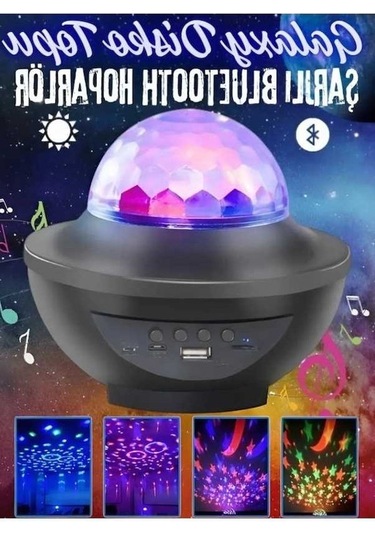 Maoyaya Bluetooth Hoparlör Led Lamba Yıldızlı Projeksiyon Siyah Siyah